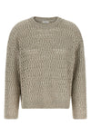 dazzling braids openwork linen blend sweater