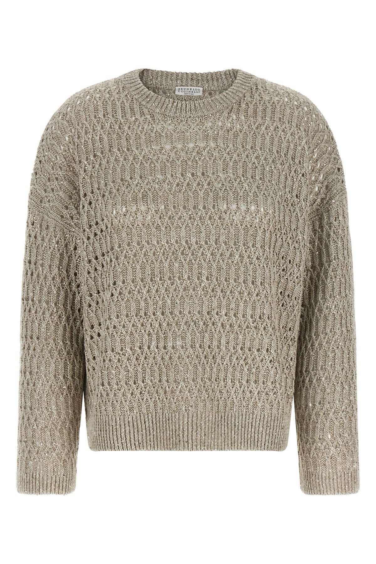 dazzling braids openwork linen blend sweater