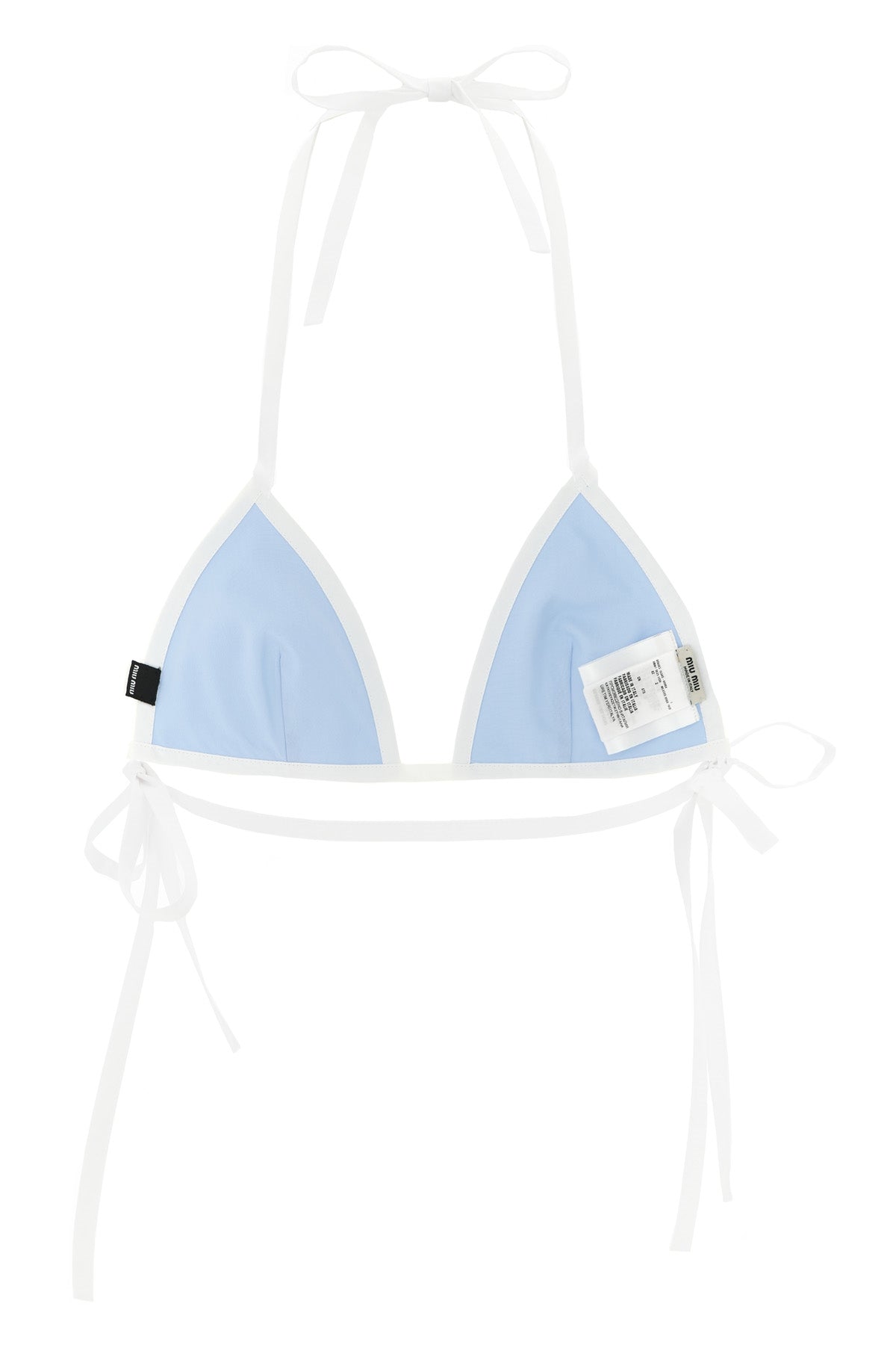 bikini top in cotton poplin