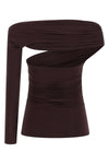one-shoulder jersey top in viscose
