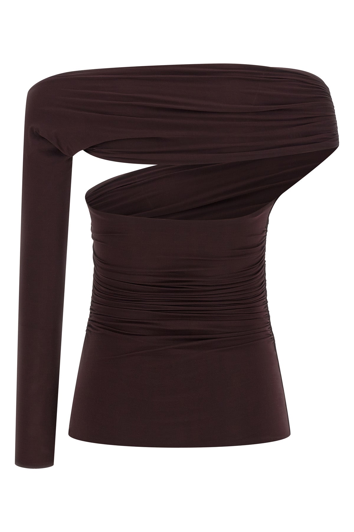 one-shoulder jersey top in viscose