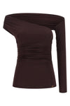 one-shoulder jersey top in viscose