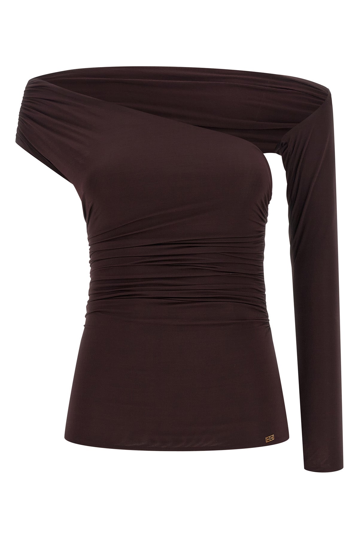 one-shoulder jersey top in viscose