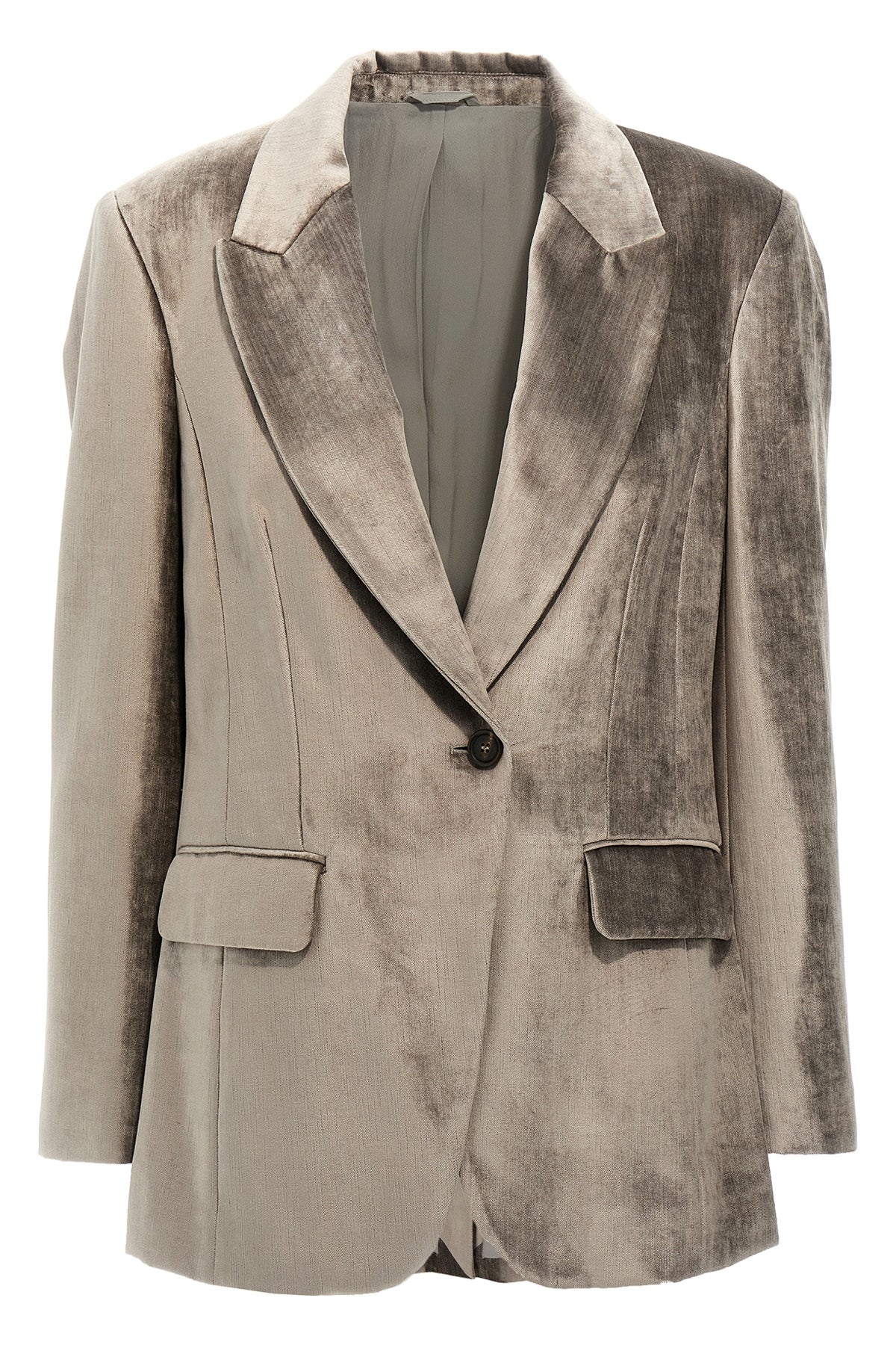 single-breasted chenille blazer