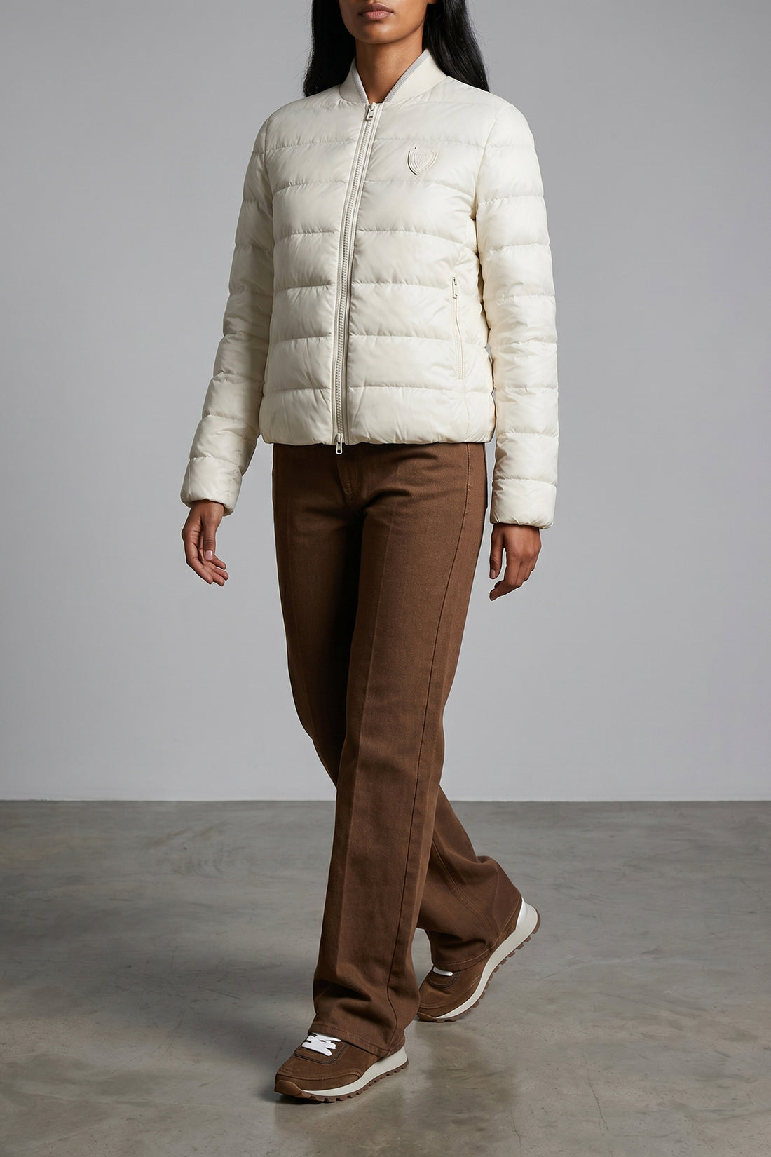 BRUNELLO CUCINELLI 38 water-repellent quilted and goose feather padded down jacket