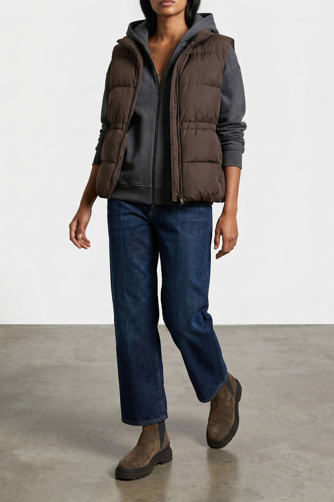 BRUNELLO CUCINELLI 38 vest in quilted water-repellent fabric