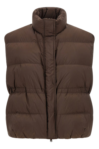 vest in quilted water-repellent fabric