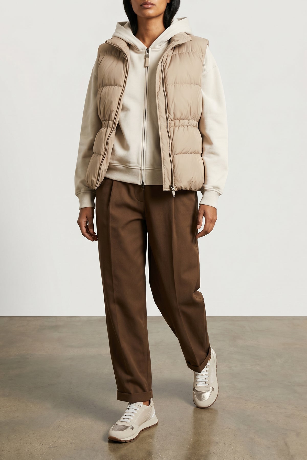 vest in quilted water-repellent fabric