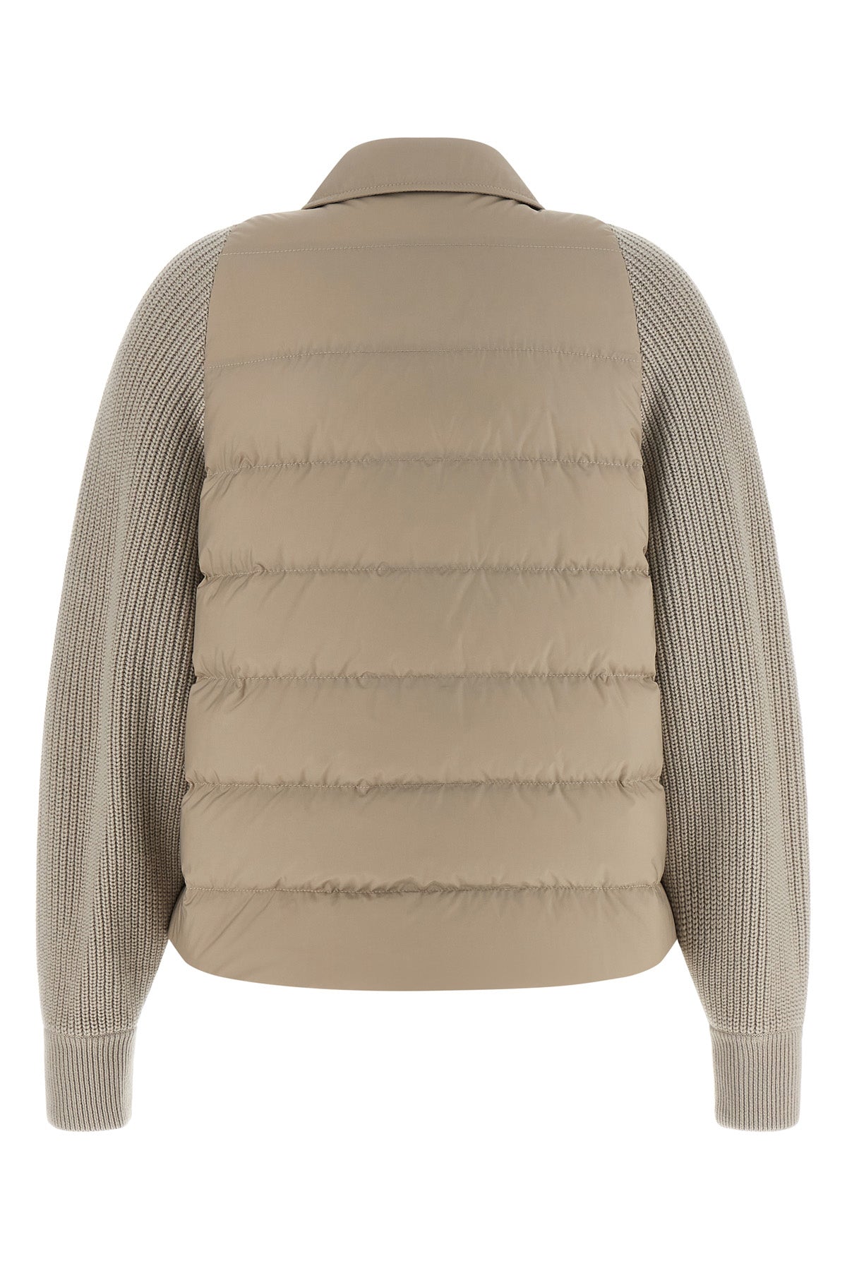 quilted and padded water-repellent matte nylon down jacket