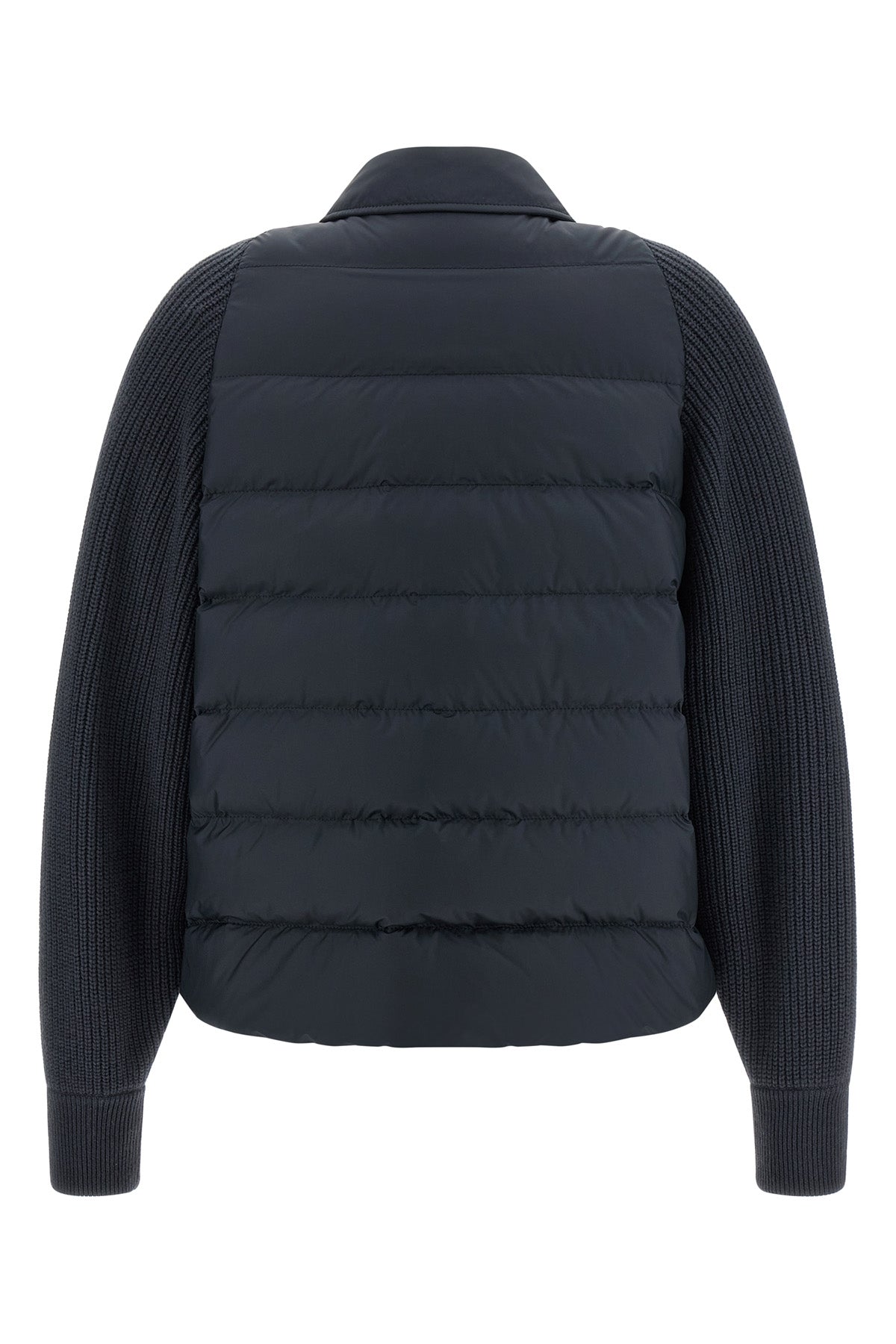 quilted and padded water-repellent matte nylon down jacket