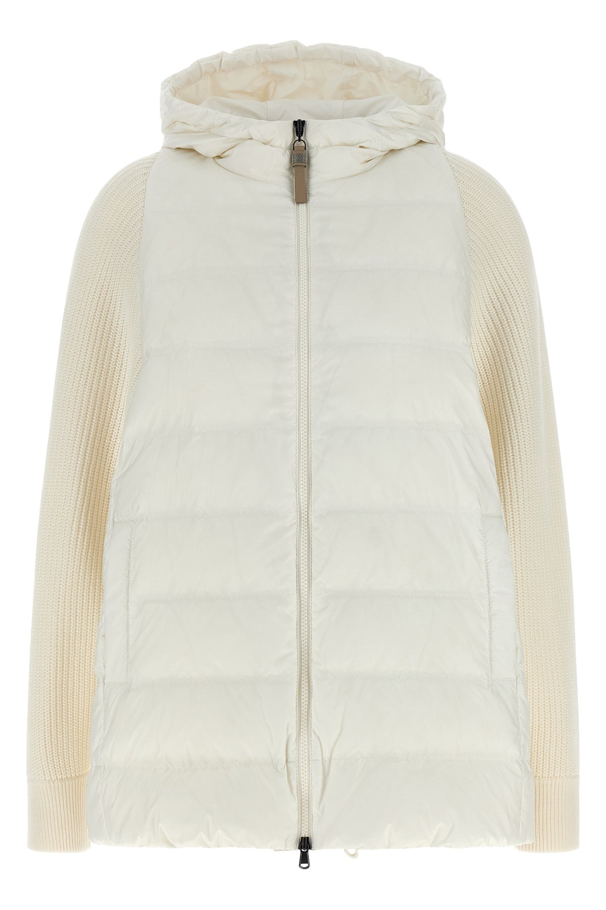 quilted and padded water-repellent matte nylon down jacket