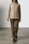 quilted and padded water-repellent matte nylon down jacket