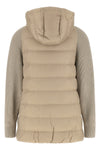 quilted and padded water-repellent matte nylon down jacket
