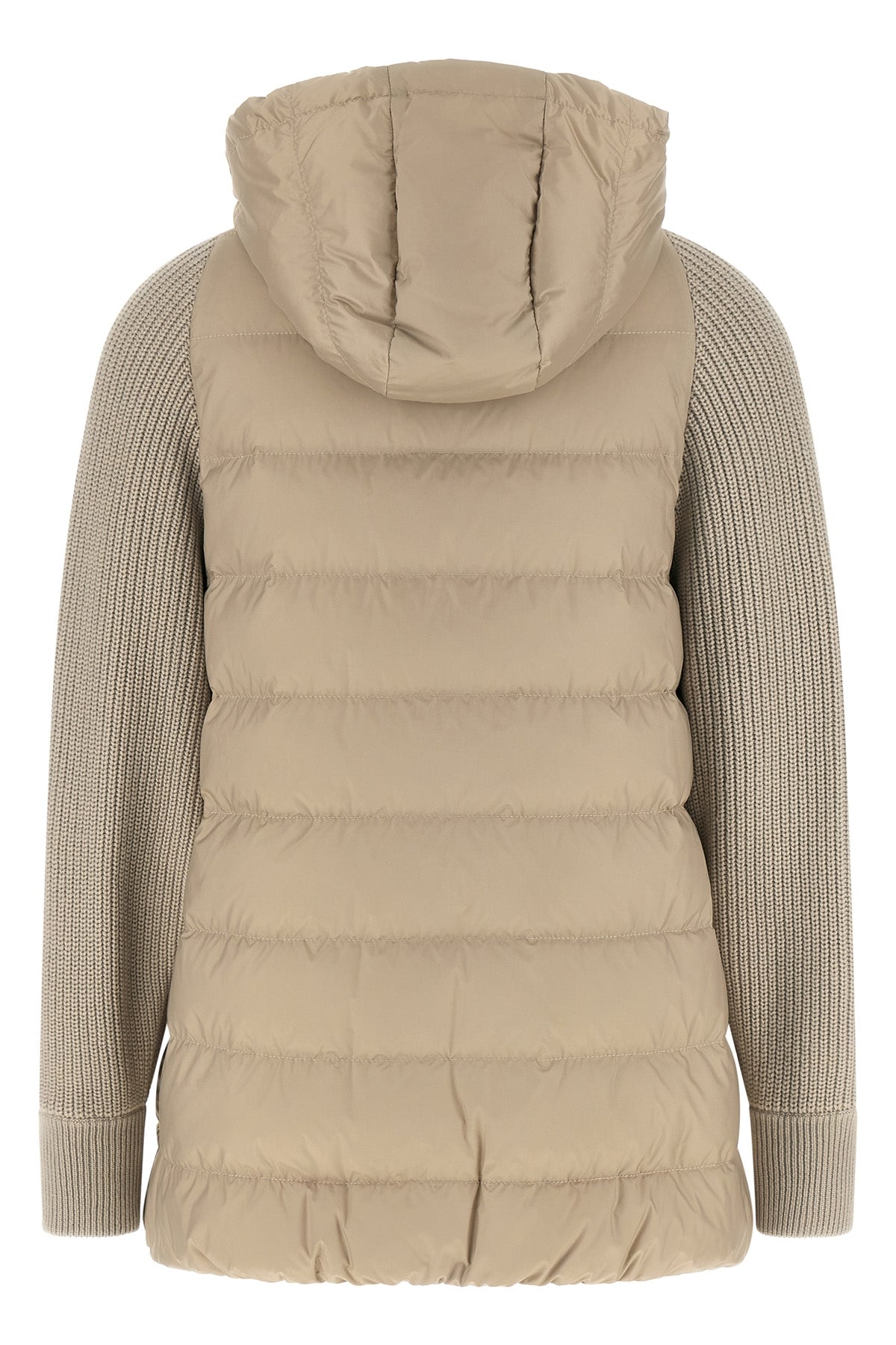 quilted and padded water-repellent matte nylon down jacket