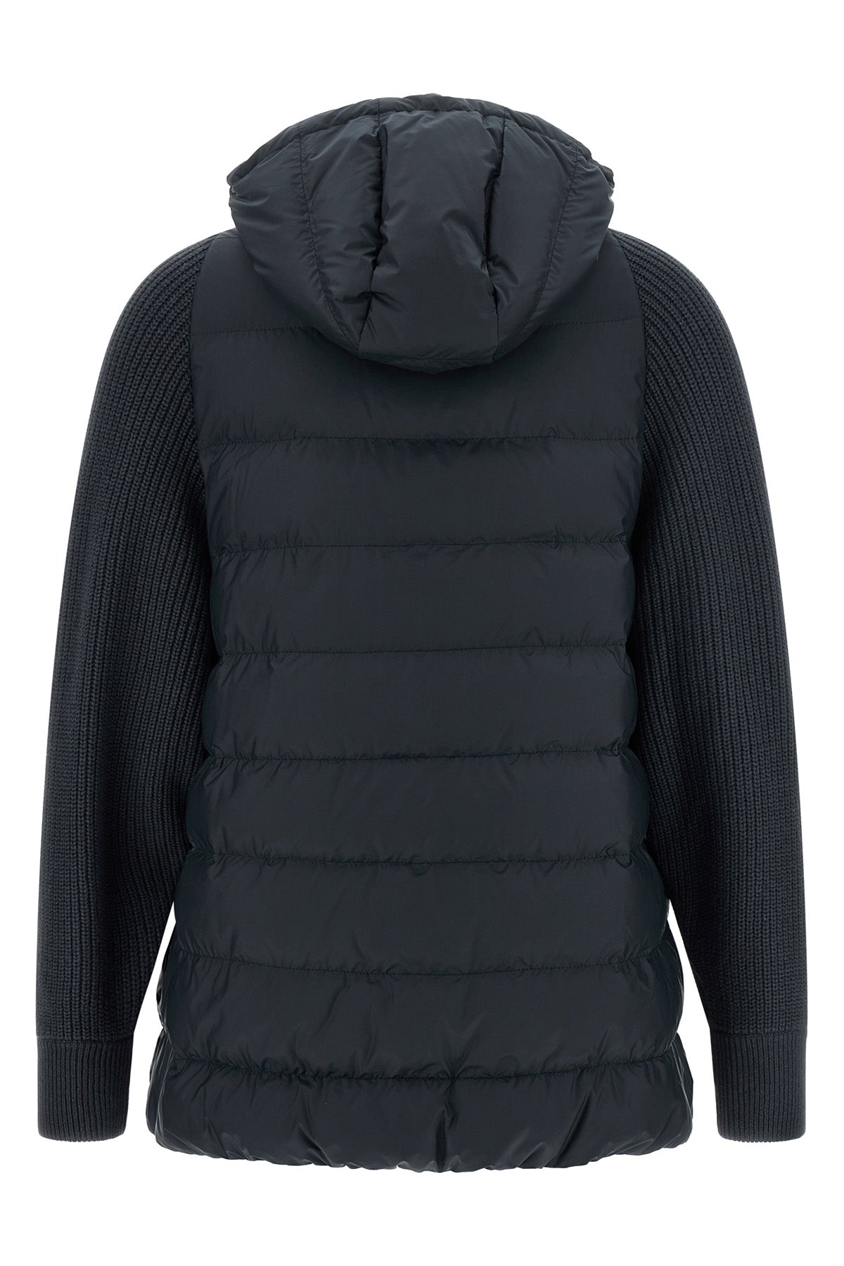 quilted and padded water-repellent matte nylon down jacket