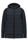 quilted and padded water-repellent matte nylon down jacket