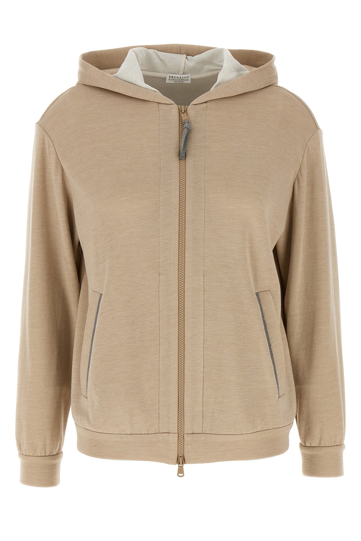 cotton and silk interlock hoodie