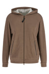 cotton and silk mélange interlock hoodie