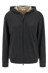 cotton and silk mélange interlock hoodie