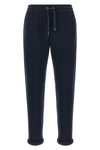joggers in cotton and silk blend