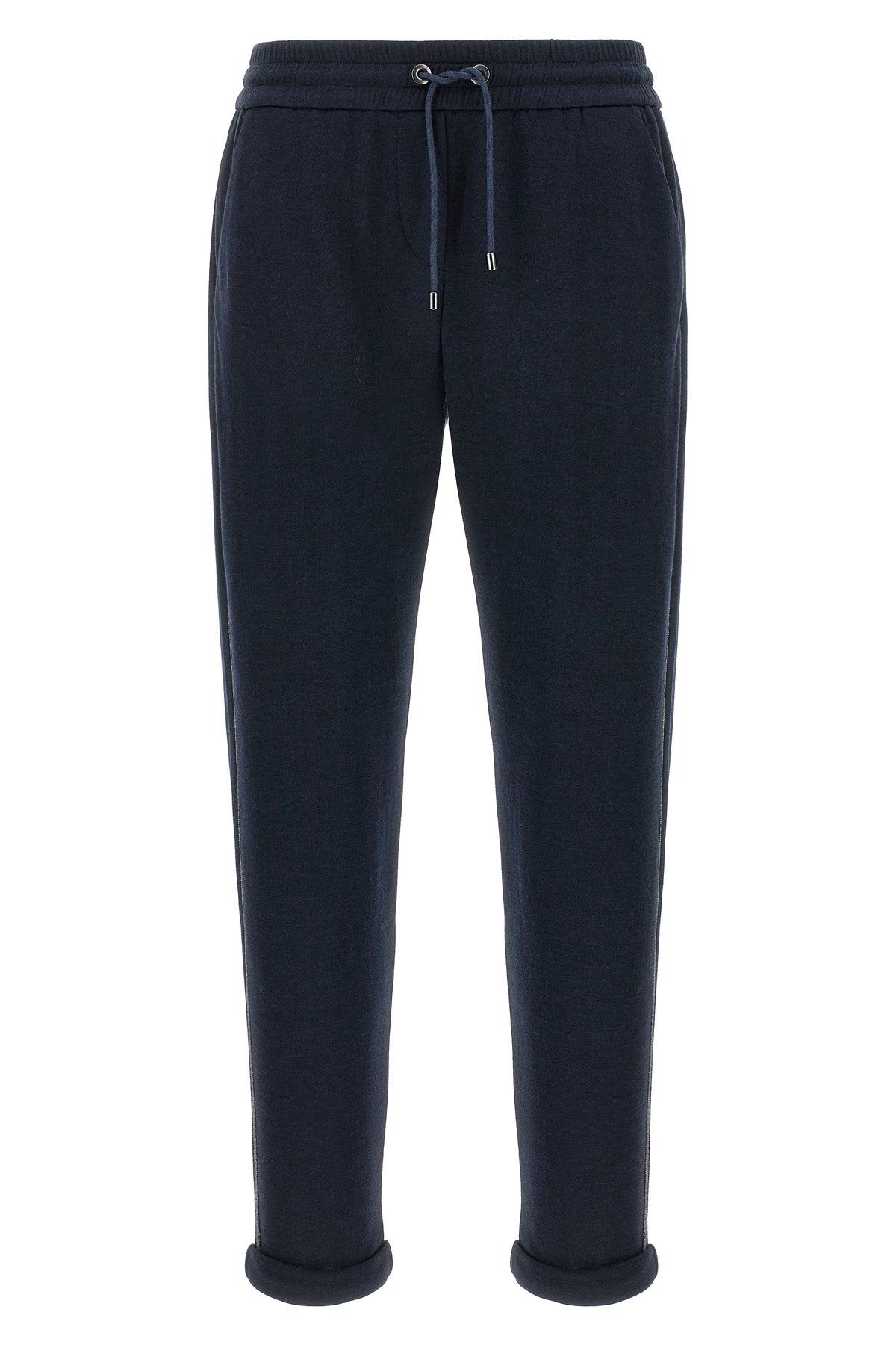 joggers in cotton and silk blend