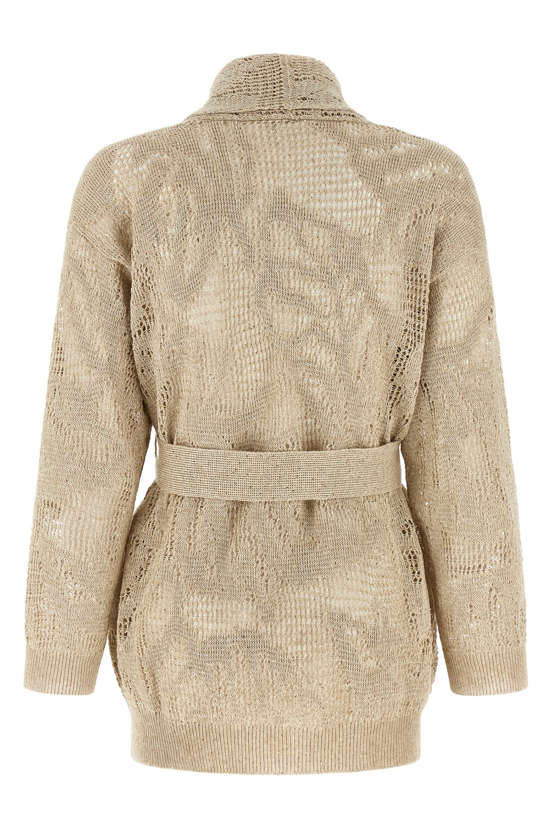 BRUNELLO CUCINELLI L cardigan in linen and cotton blend crocheted