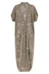 long dazzling water lillies linen and cotton mesh knit cardigan