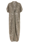 long dazzling water lillies linen and cotton mesh knit cardigan