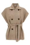 diamante cotton half-knit vest