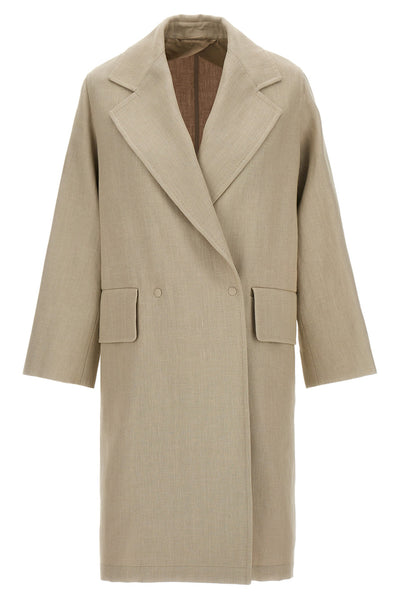 linen mescal trench coat