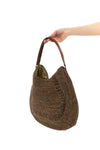 meva shoulder bag in crocheted raffia