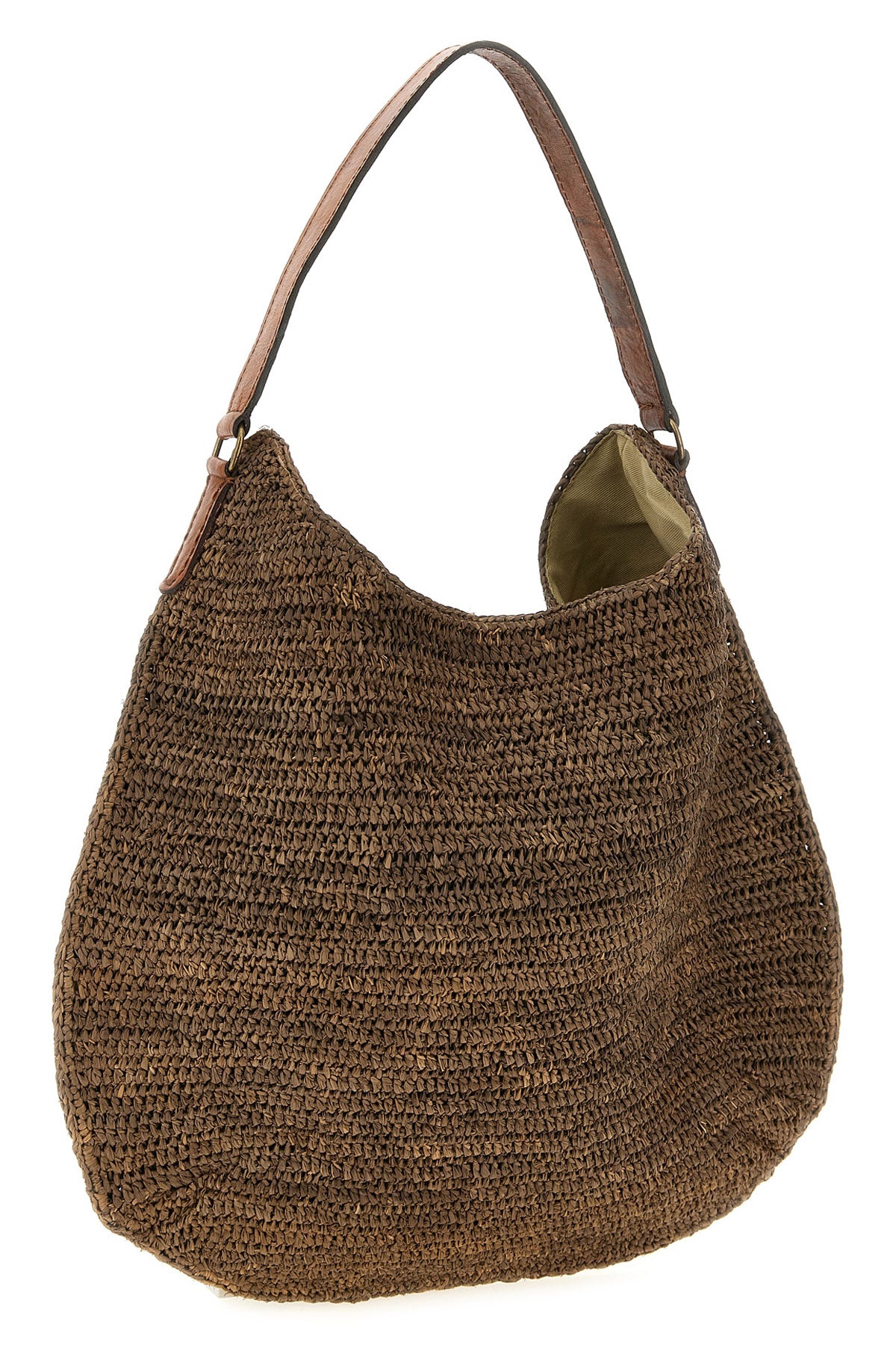 meva shoulder bag in crocheted raffia