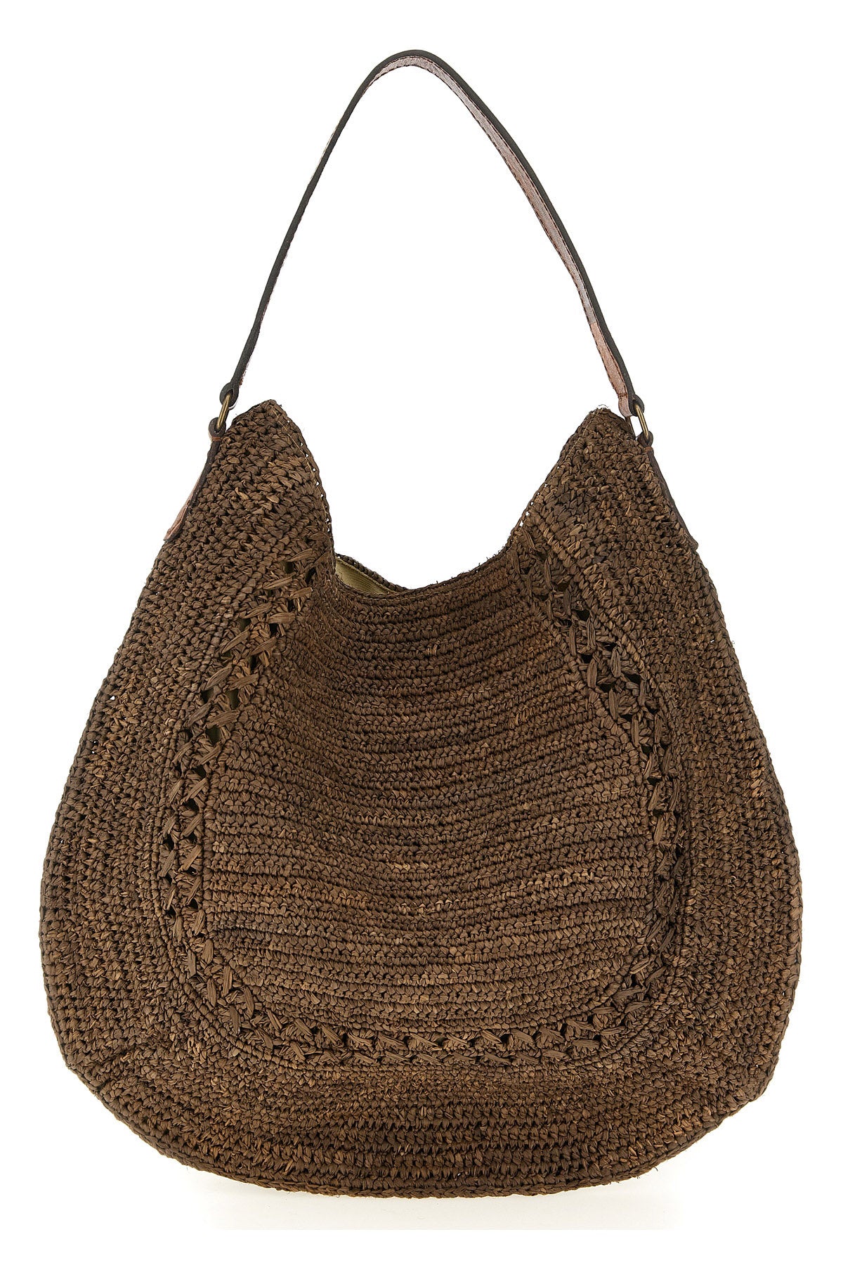 meva shoulder bag in crocheted raffia