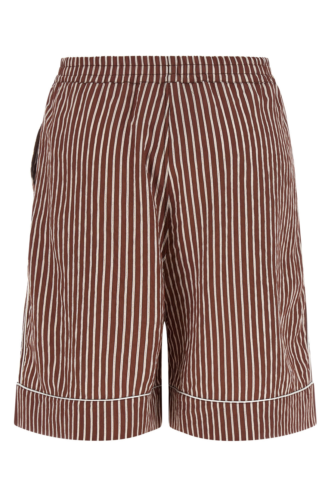 LE TWINS 40 mezzodì shorts in striped cotton poplin