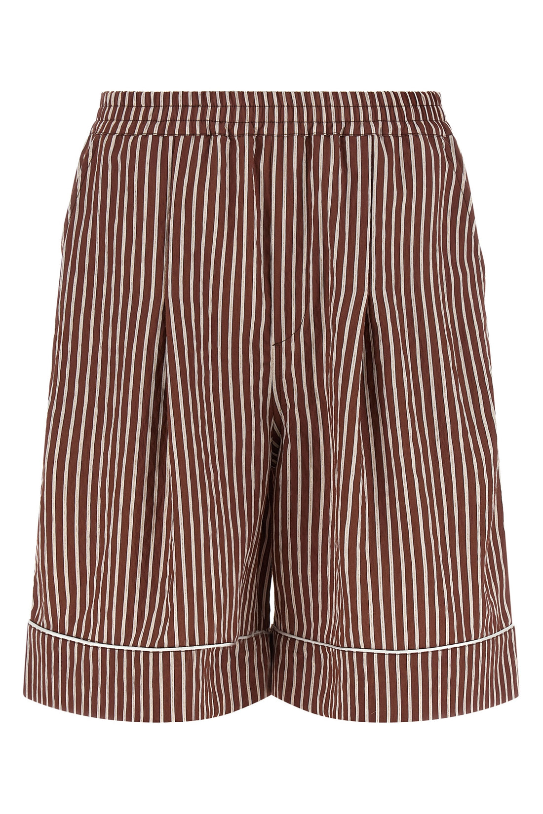 LE TWINS 40 mezzodì shorts in striped cotton poplin