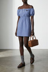 check-print cotton poplin dress