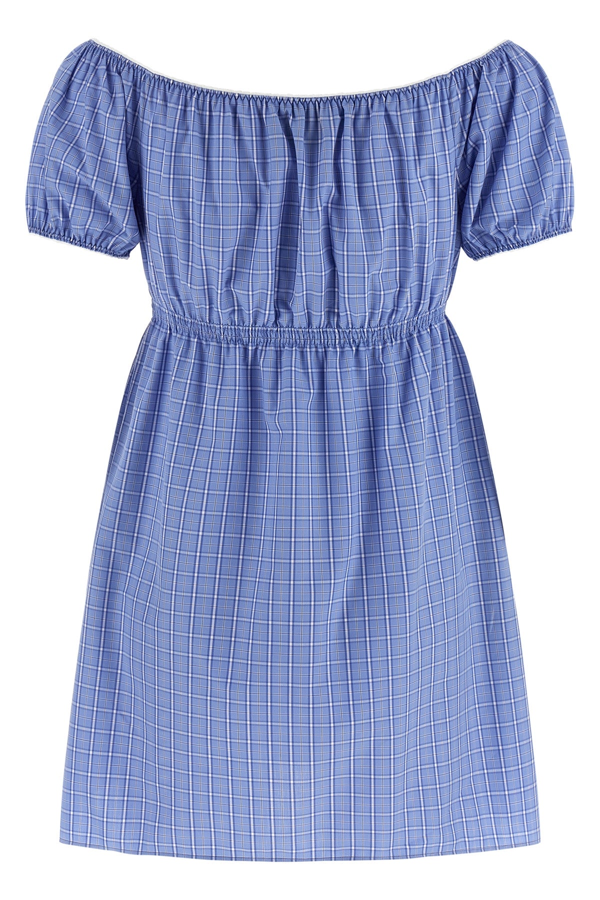 check-print cotton poplin dress