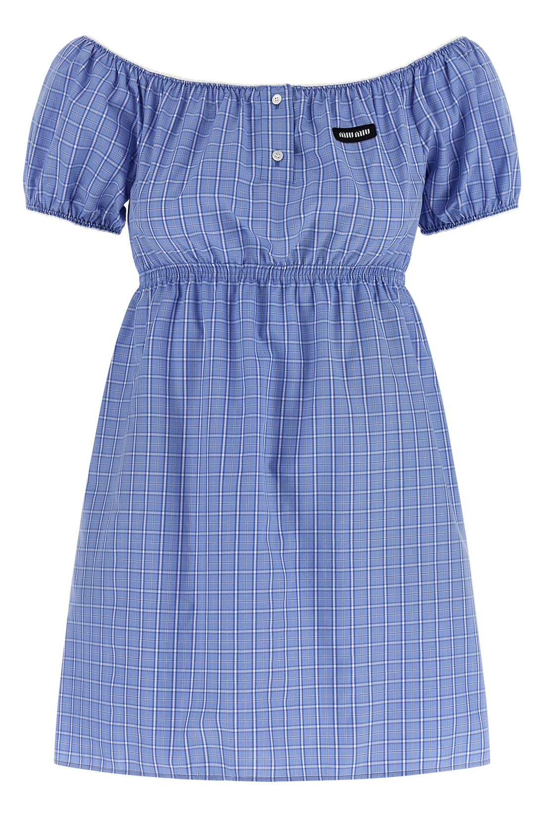 MIU MIU 40 check-print cotton poplin dress