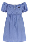 check-print cotton poplin dress