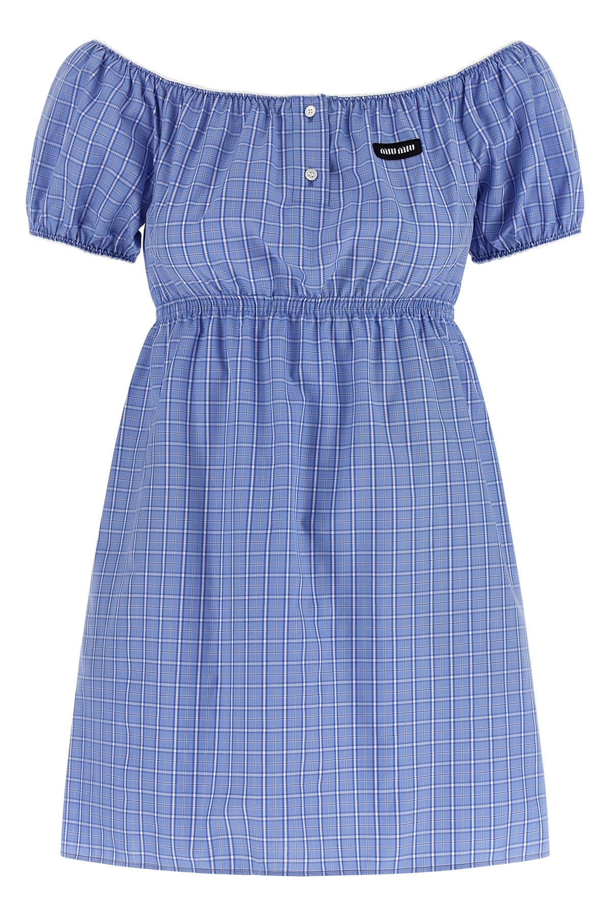 check-print cotton poplin dress