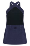 short dress in garment-dyed cotton gabardine