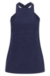 short dress in garment-dyed cotton gabardine