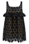floral macramé mini dress