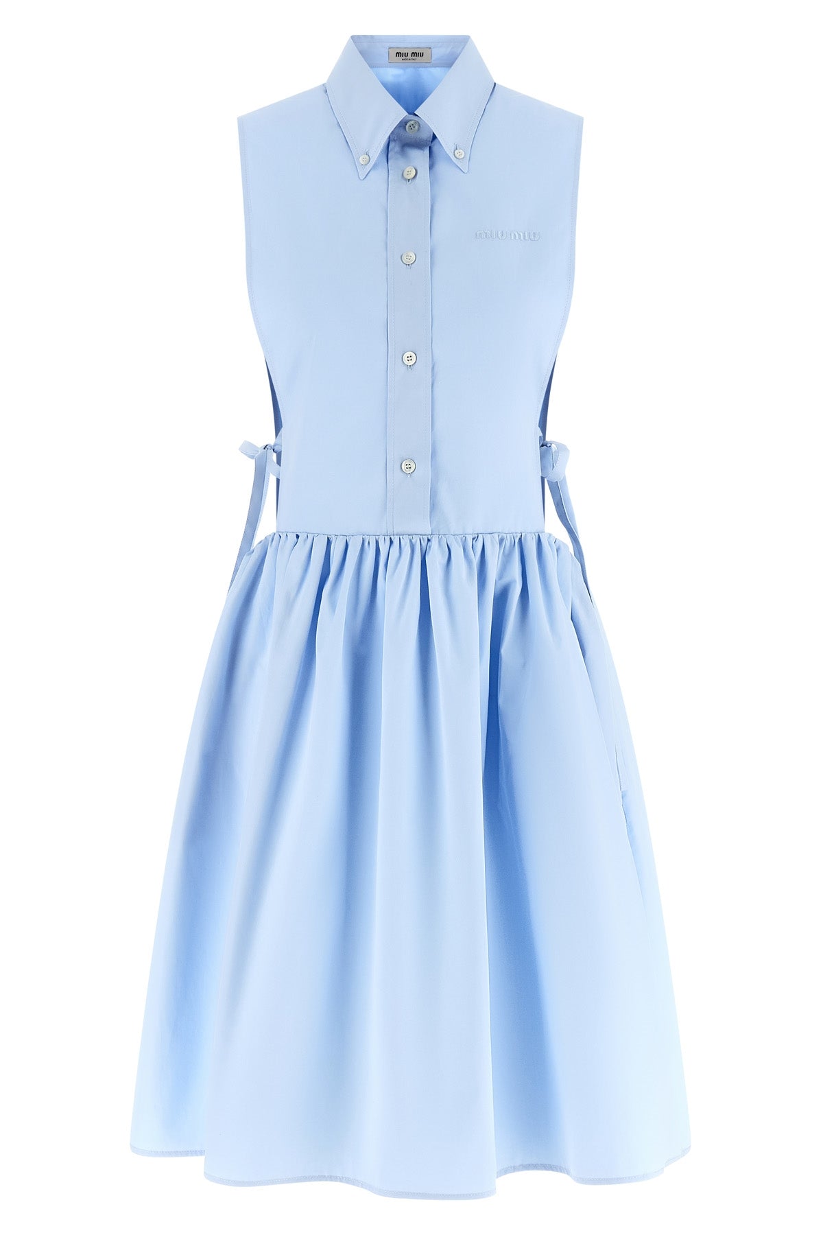 midi dress in cotton poplin