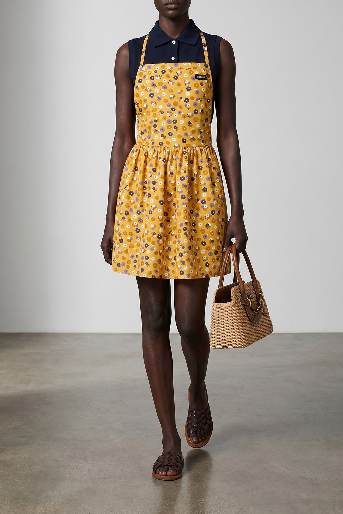 mini dress in cotton poplin