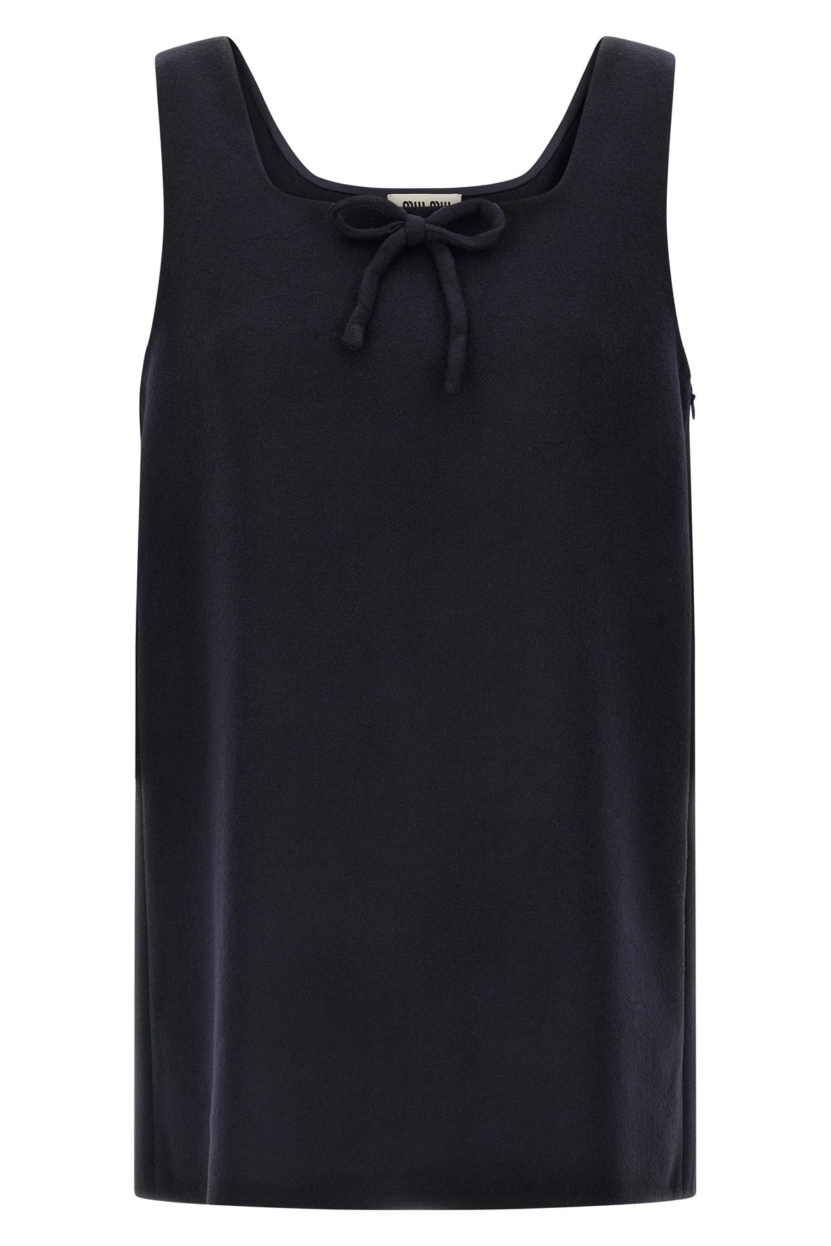 the miu miu waxed double wool short dress redefines the codes of contemporary
