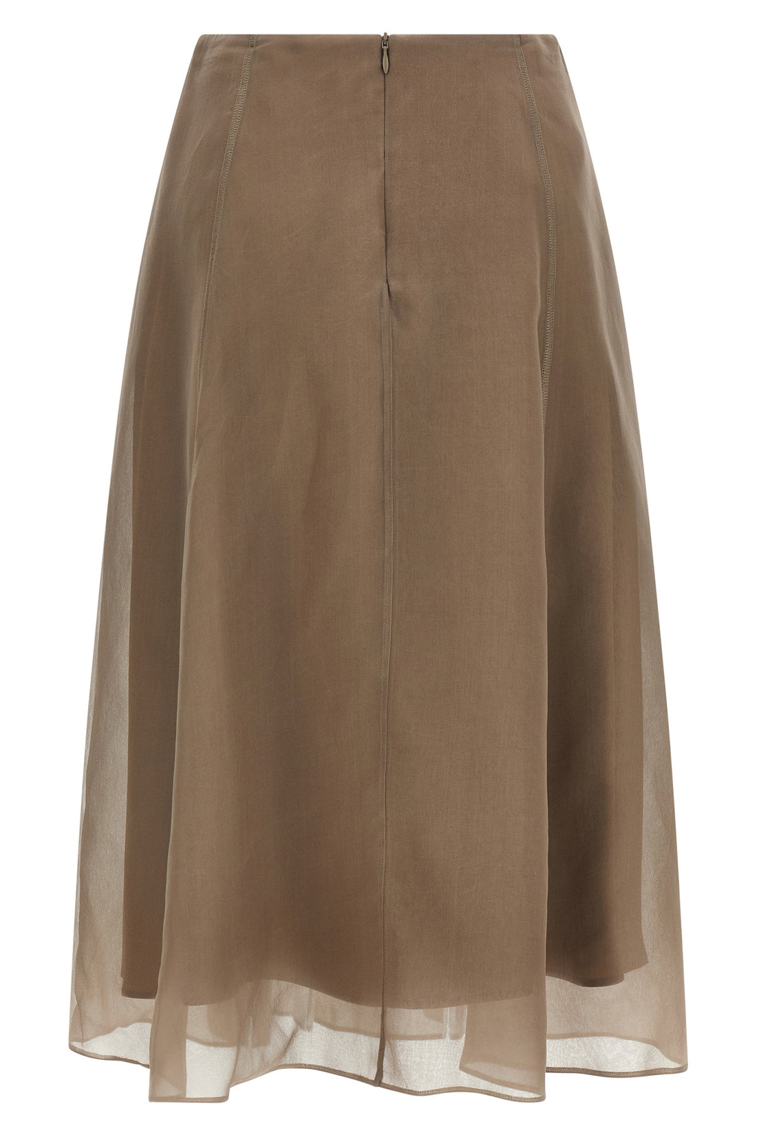 BRUNELLO CUCINELLI 40 circle crispy silk midi skirt
