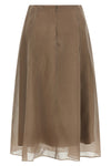 circle crispy silk midi skirt