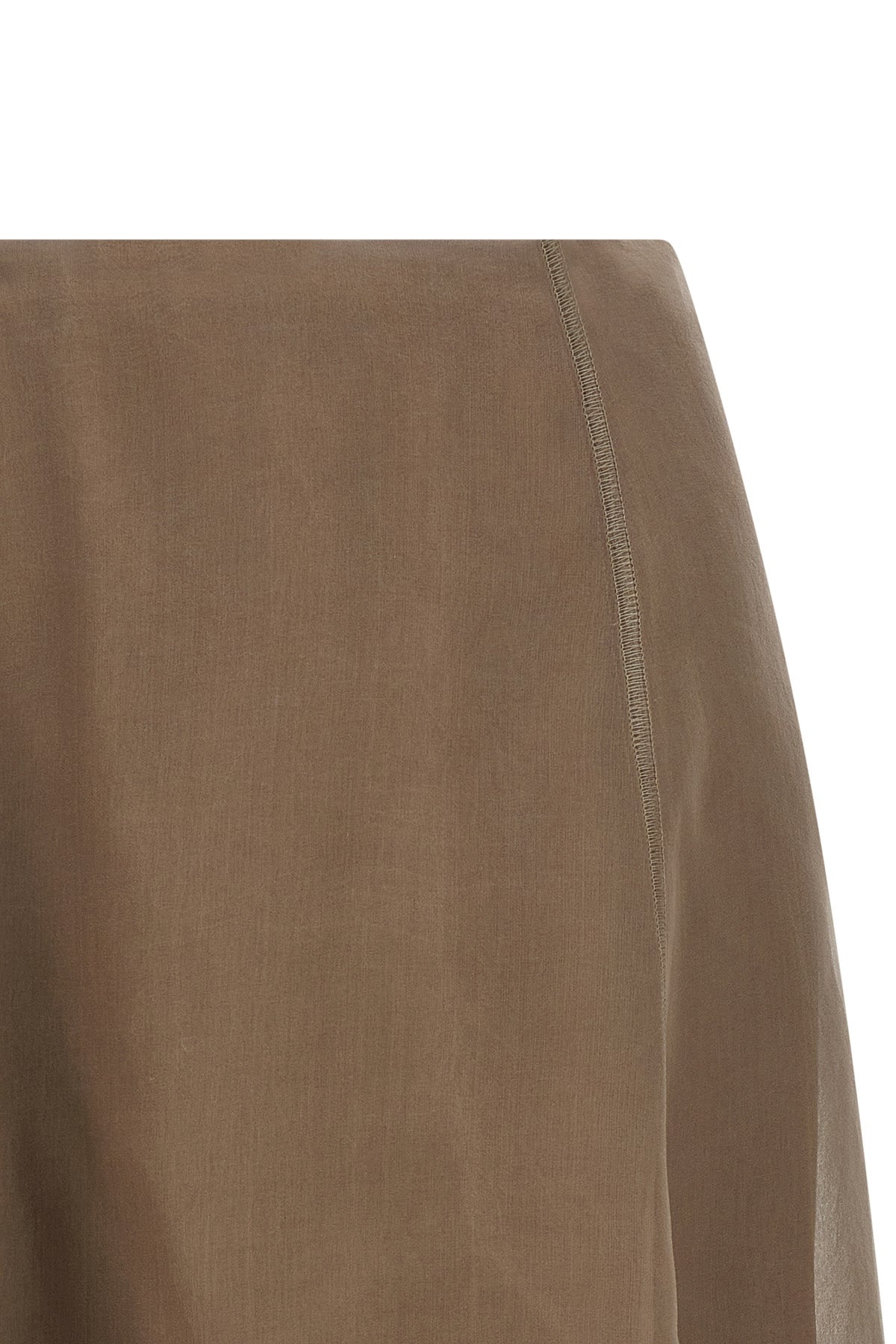 circle crispy silk midi skirt