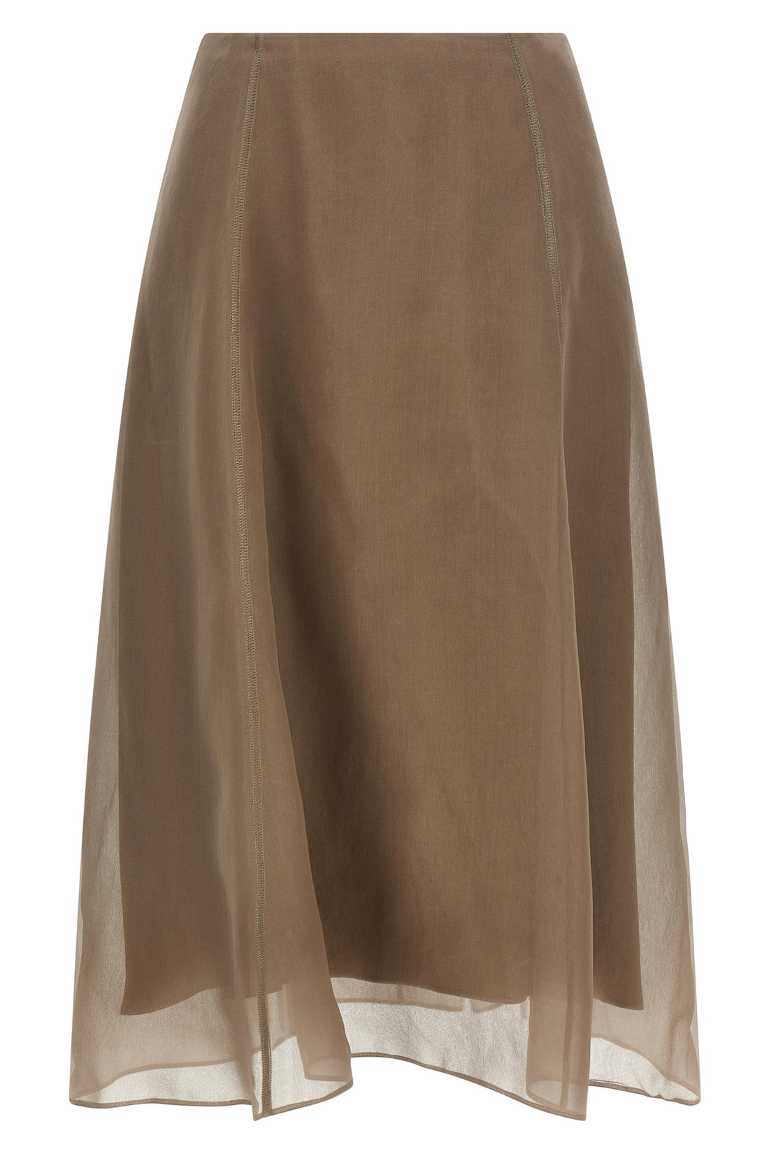 BRUNELLO CUCINELLI 40 circle crispy silk midi skirt